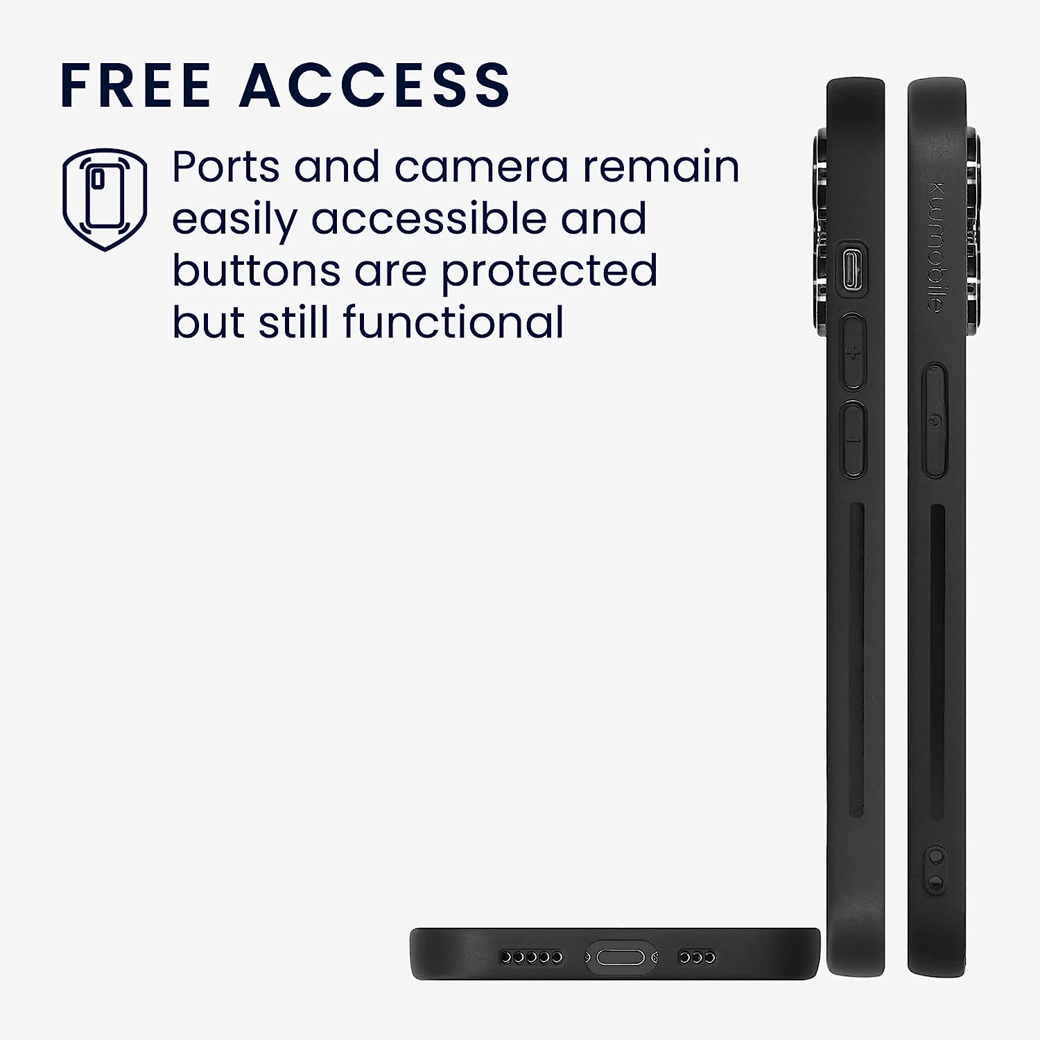 KW iPhone 14 Pro Θήκη από Φυσικό Ξύλο και Carbon - Black / Dark Brown - 61054.01