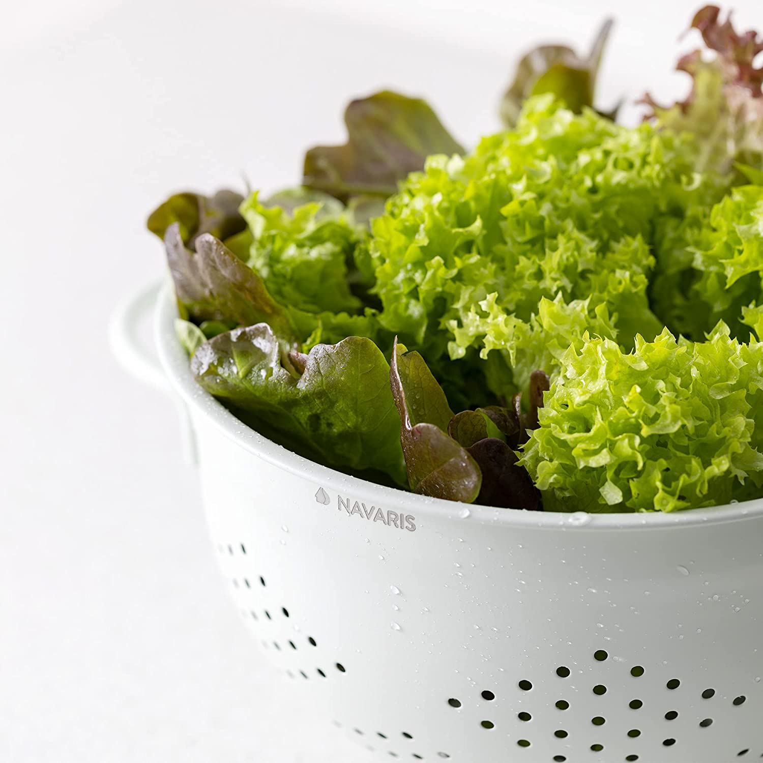 Navaris Σουρωτήρι από Ανοξείδωτο Ατσάλι με Λαβές - 24 cm - Mint Green - 48522.01.50