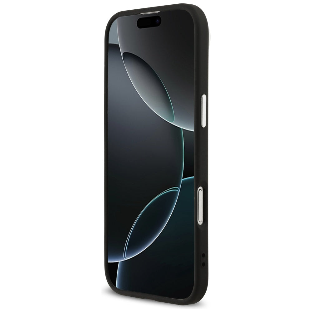 Guess iPhone Air - 4G Big 4G Classic Logo - Σκληρή Θήκη με Πλαίσιο Σιλικόνης και Επένδυση από Οικολογικό Δέρμα - Black / Silver - GUHCP17MP4G4SMCK