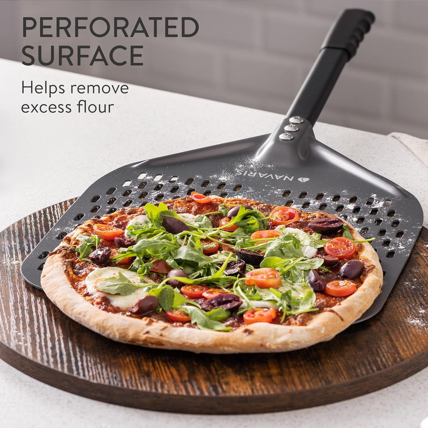 Navaris Φτυάρι Πίτσας με Αφαιρούμενη Λαβή - Silver - 58083.01