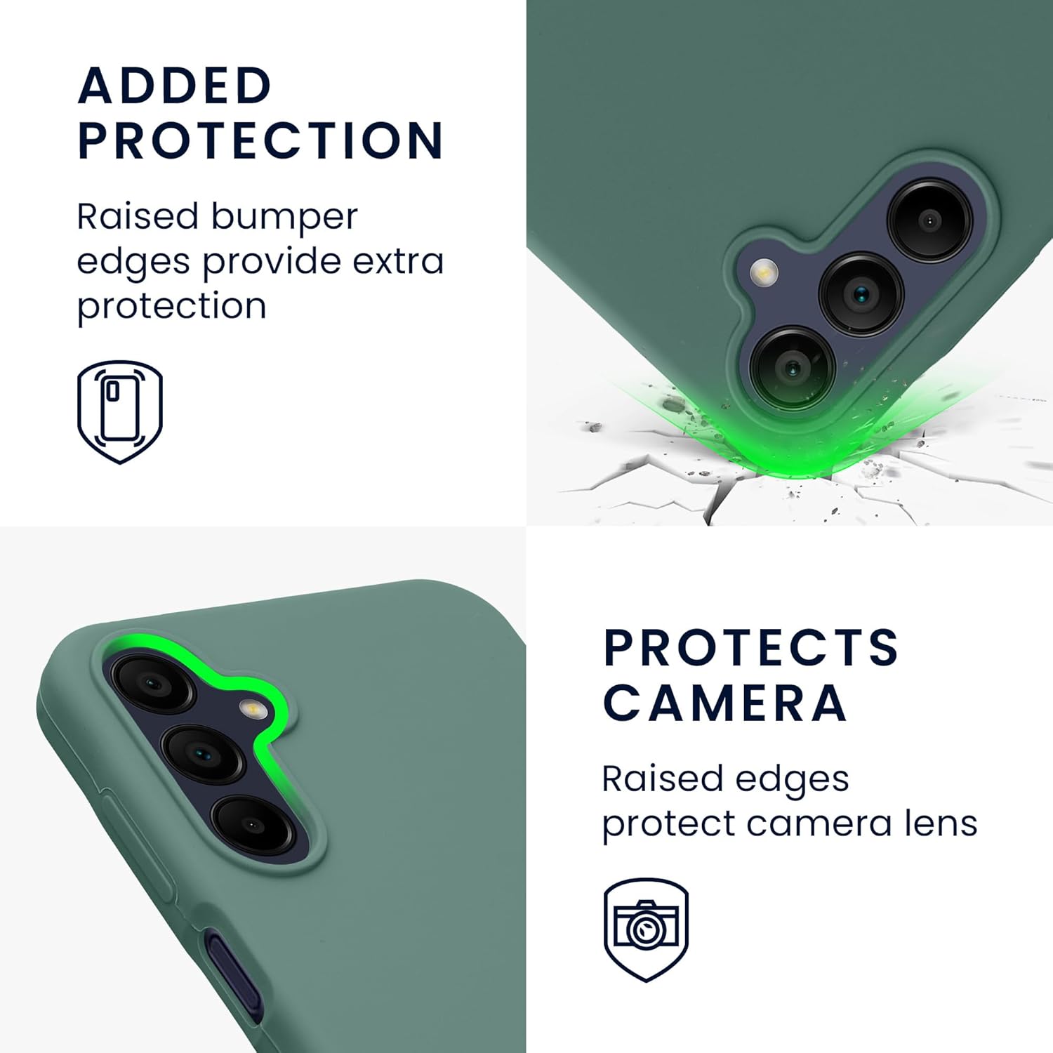 KW Samsung Galaxy A15 4G / A15 5G Θήκη Σιλικόνης Rubberized TPU - Forest Green