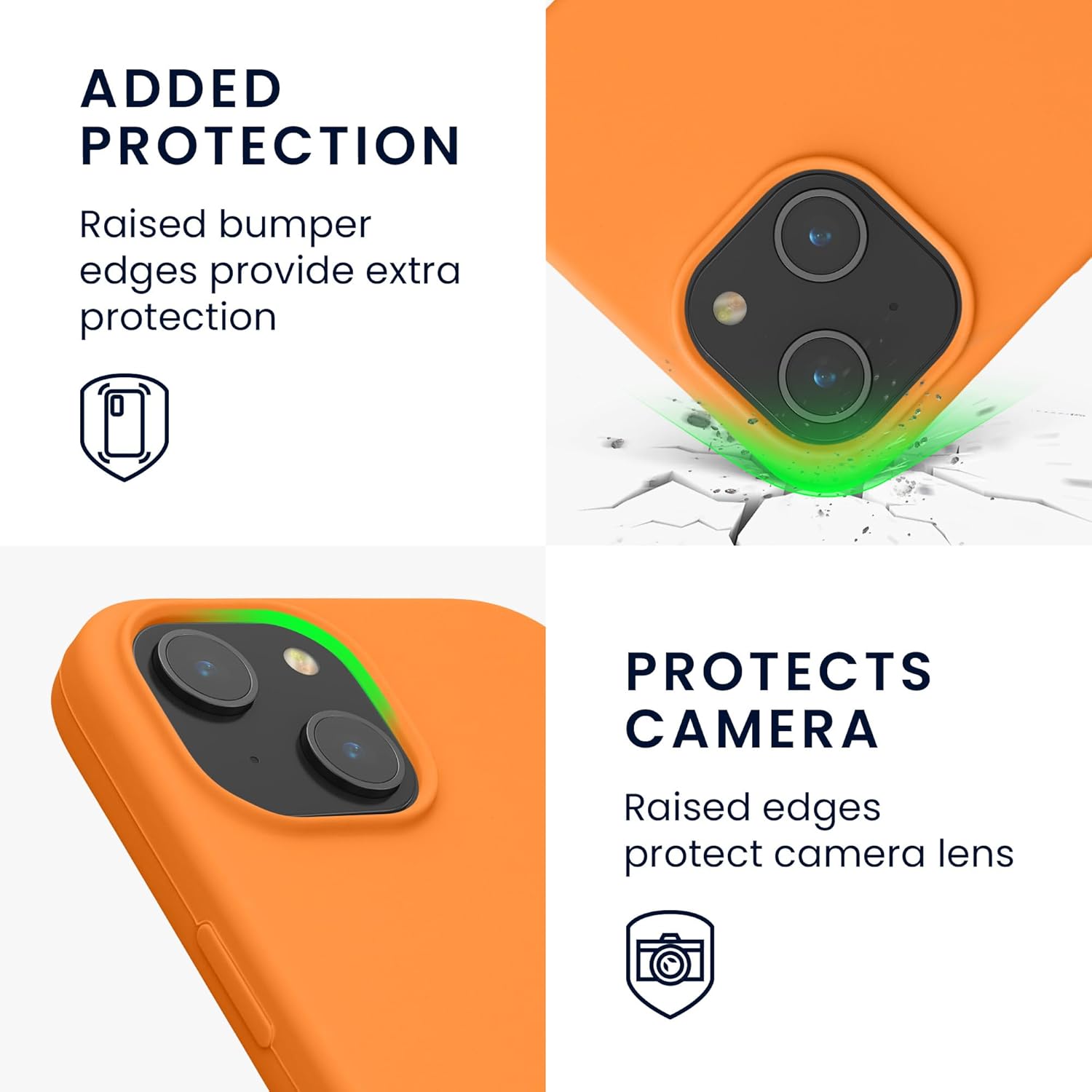 KW iPhone 15 Θήκη Σιλικόνης Rubberized TPU - Fruity Orange