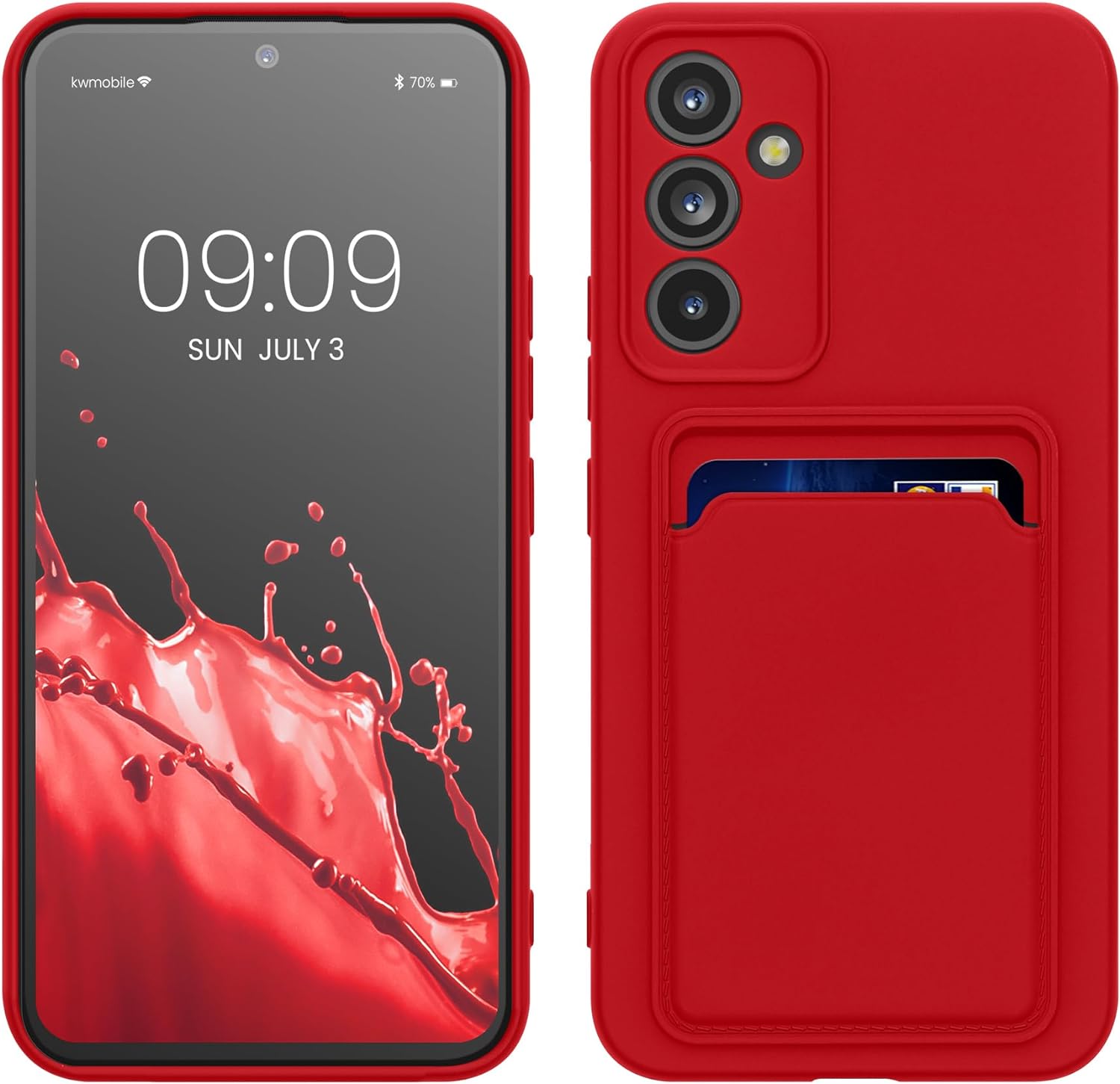 KW Samsung Galaxy A54 5G Θήκη Σιλικόνης TPU με Υποδοχή για Κάρτα - Red