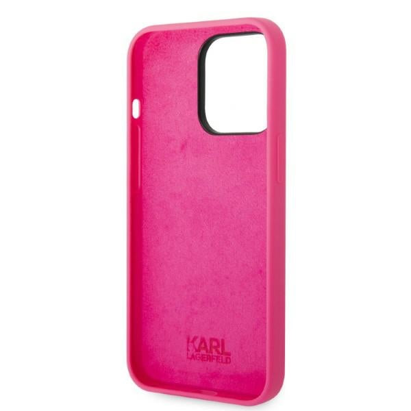 Karl Lagerfeld iPhone 14 Pro Silicone RSG Θήκη Σιλικόνης - Pink - KLHCP14LSRSGRCF