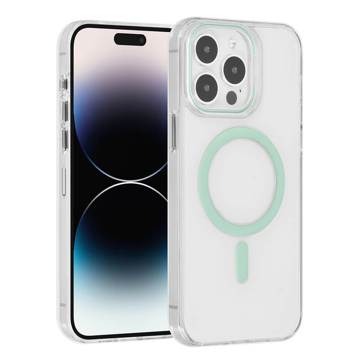 Tuniq iPhone 15 Pro Max - MagSafe Σκληρή Θήκη με Πλαίσιο Σιλικόνης - Διάφανη / Πράσινη