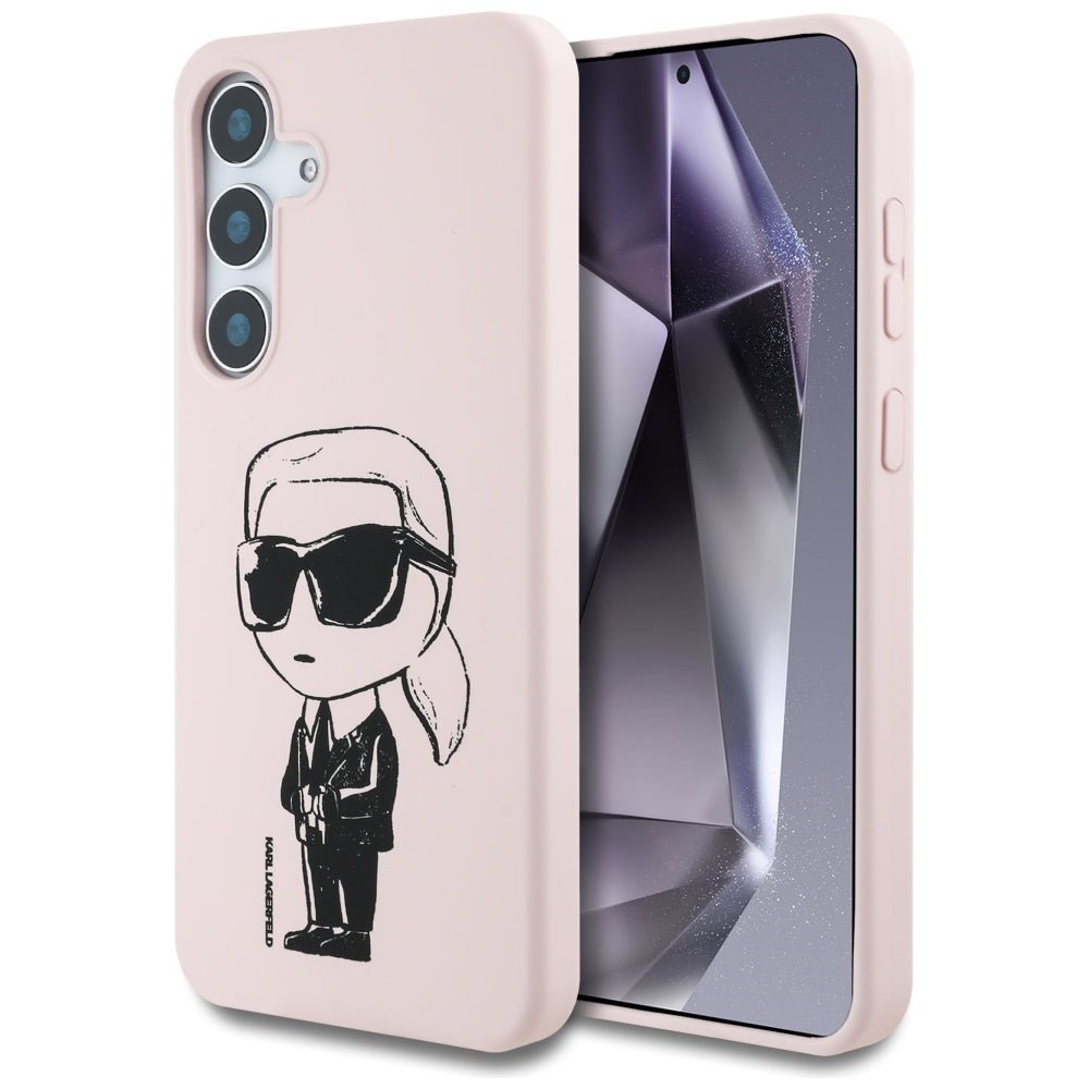 Karl Lagerfeld Samsung Galaxy S25 - Silicone Graffiti Ikonik Printed Logo - Σκληρή Θήκη Σιλικόνης με MagSafe - Pink - KLHMS25SPNYKGRTP