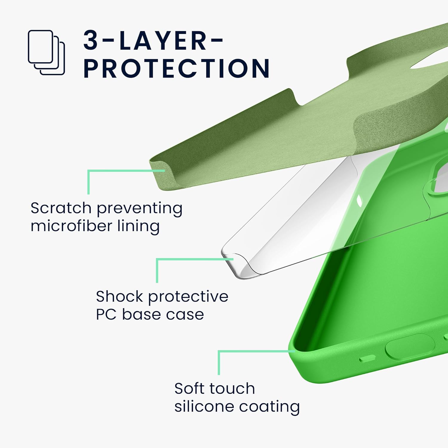 KW iPhone 15 Pro Θήκη Σιλικόνης Rubberized TPU - Lime Green - 61955.159