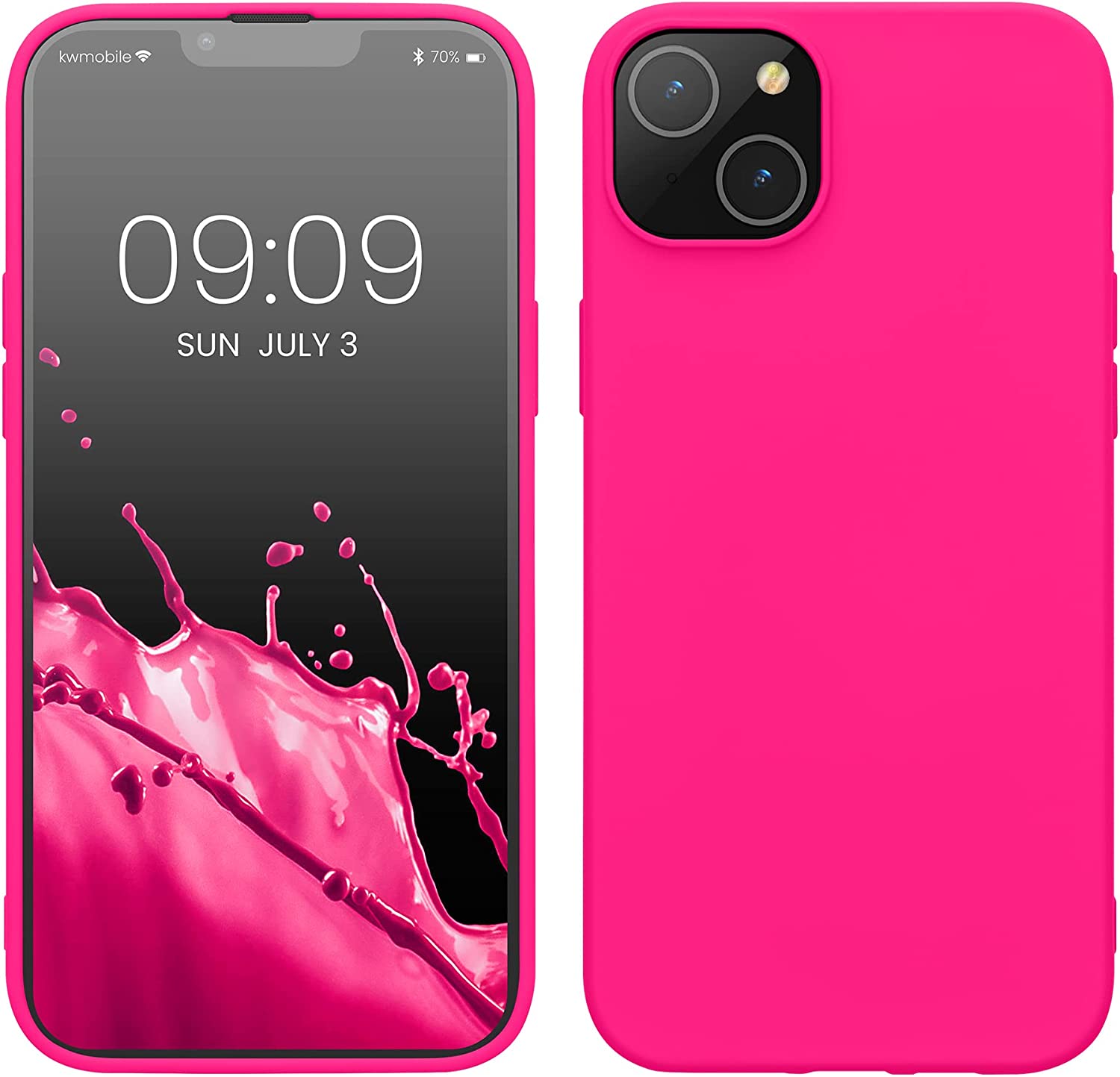 KW iPhone 14 Plus Θήκη Σιλικόνης Rubberized TPU - Neon Pink - 59080.77