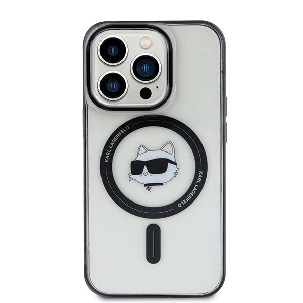 Karl Lagerfeld iPhone 15 Pro - IML Choupette`s Head Magsafe Σκληρή Θήκη με Πλαίσιο Σιλικόνης και MagSafe - Διάφανη - KLHMP15LHCHNOTK