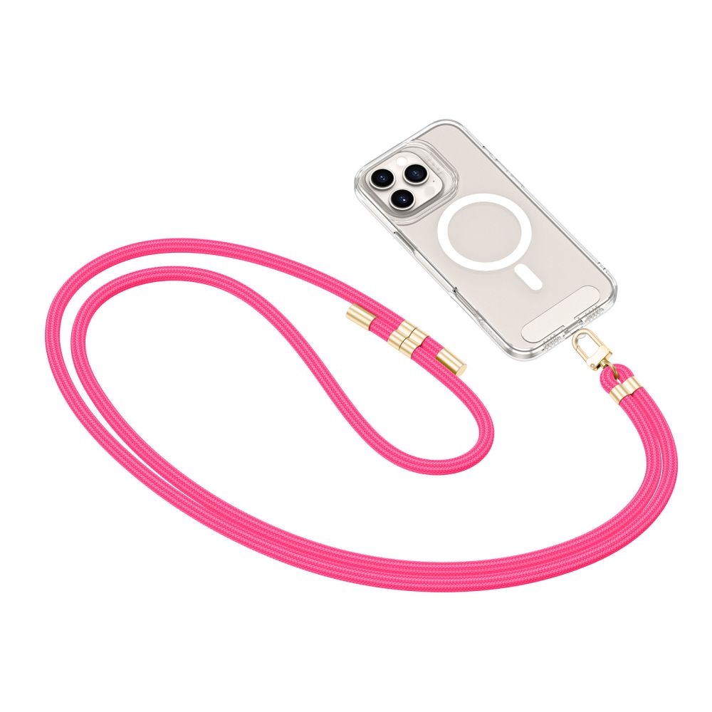 Tech-Protect C7S Rope CrossBody Strap - Universal Λουράκι για Θήκη Κινητού - Hot Pink / Gold