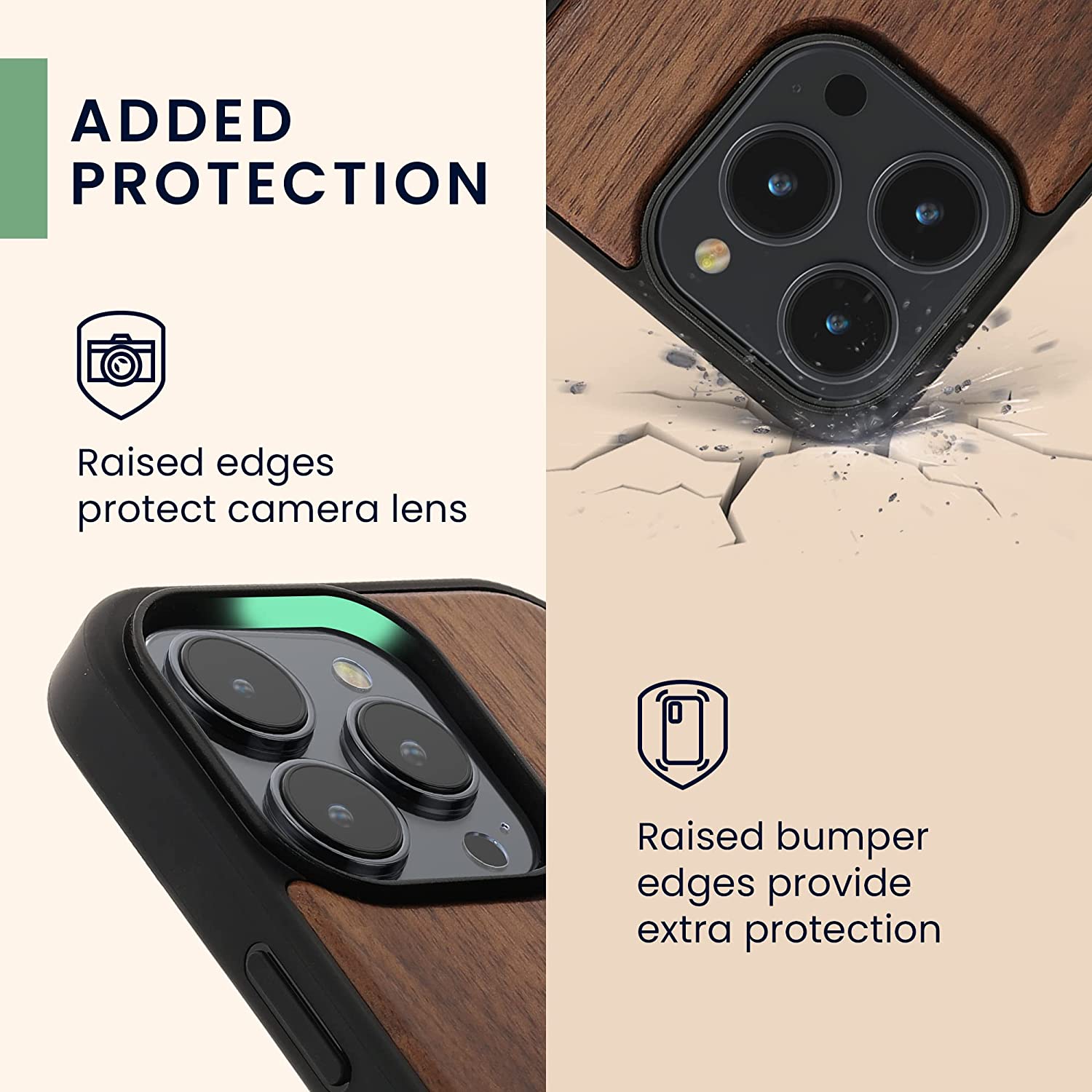 KW iPhone 14 Pro Θήκη από Φυσικό Ξύλο - Design Vintage Anchor - Dark Brown - 59126.04