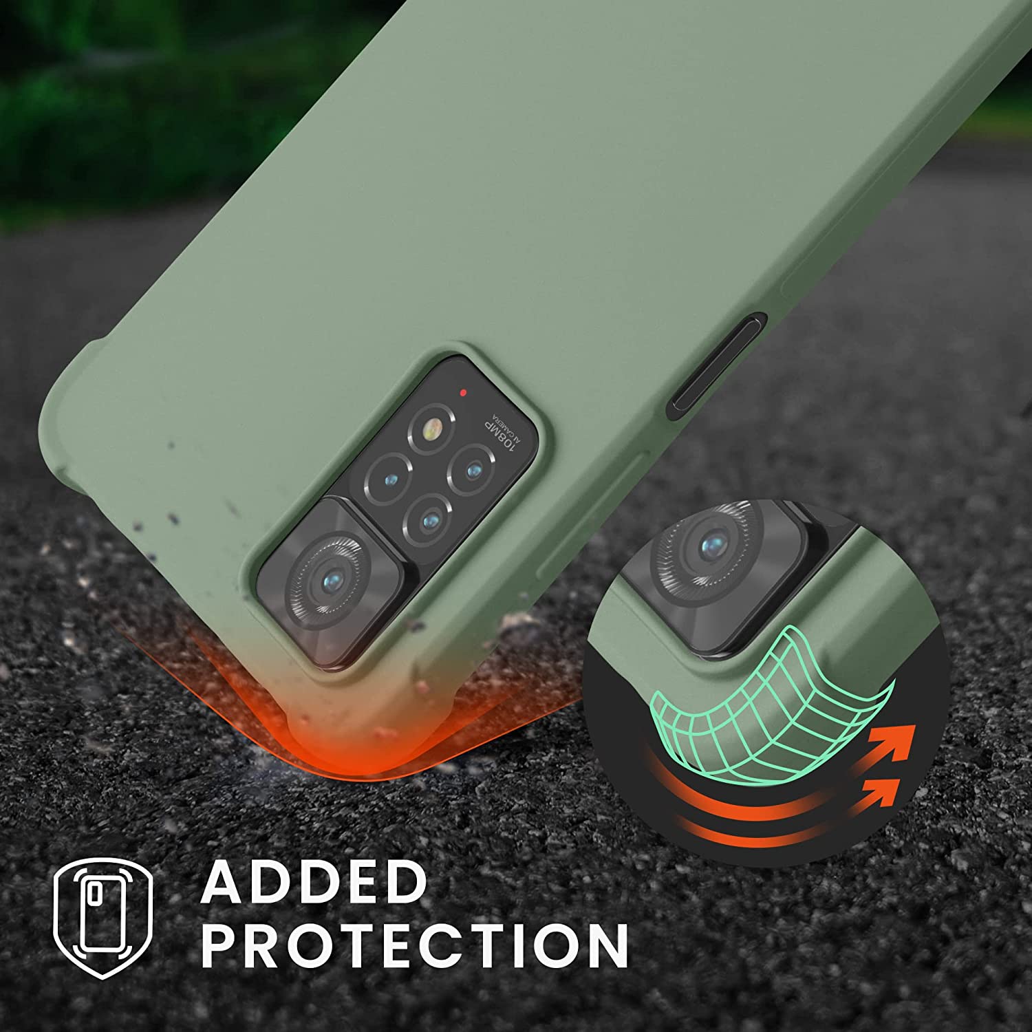 KW Xiaomi Redmi Note 11 Pro / Note 11 Pro 5G Θήκη Σιλικόνης TPU με Λουράκι - Gray Green - 58086.172