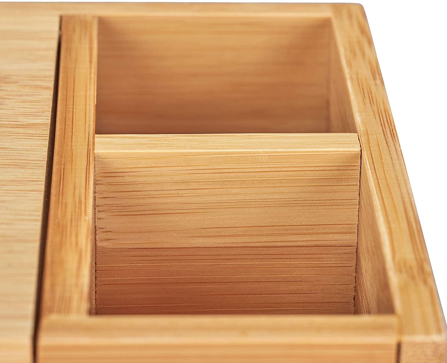 Relaxdays Βάση Αποθήκευσης για Χαρτομάντηλα με 2 Θήκες από Bamboo - Natural - 4052025288112
