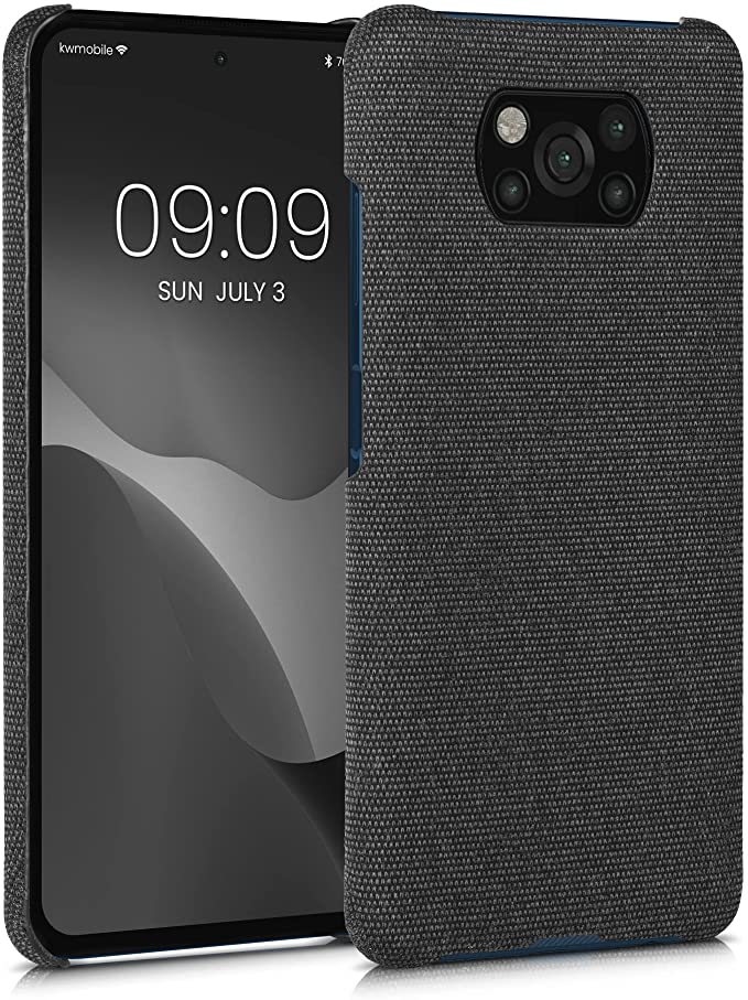 KW Xiaomi Poco X3 NFC / Poco X3 Pro Σκληρή Θήκη με Υφασμάτινη Επένδυση - Dark Grey - 57486.19