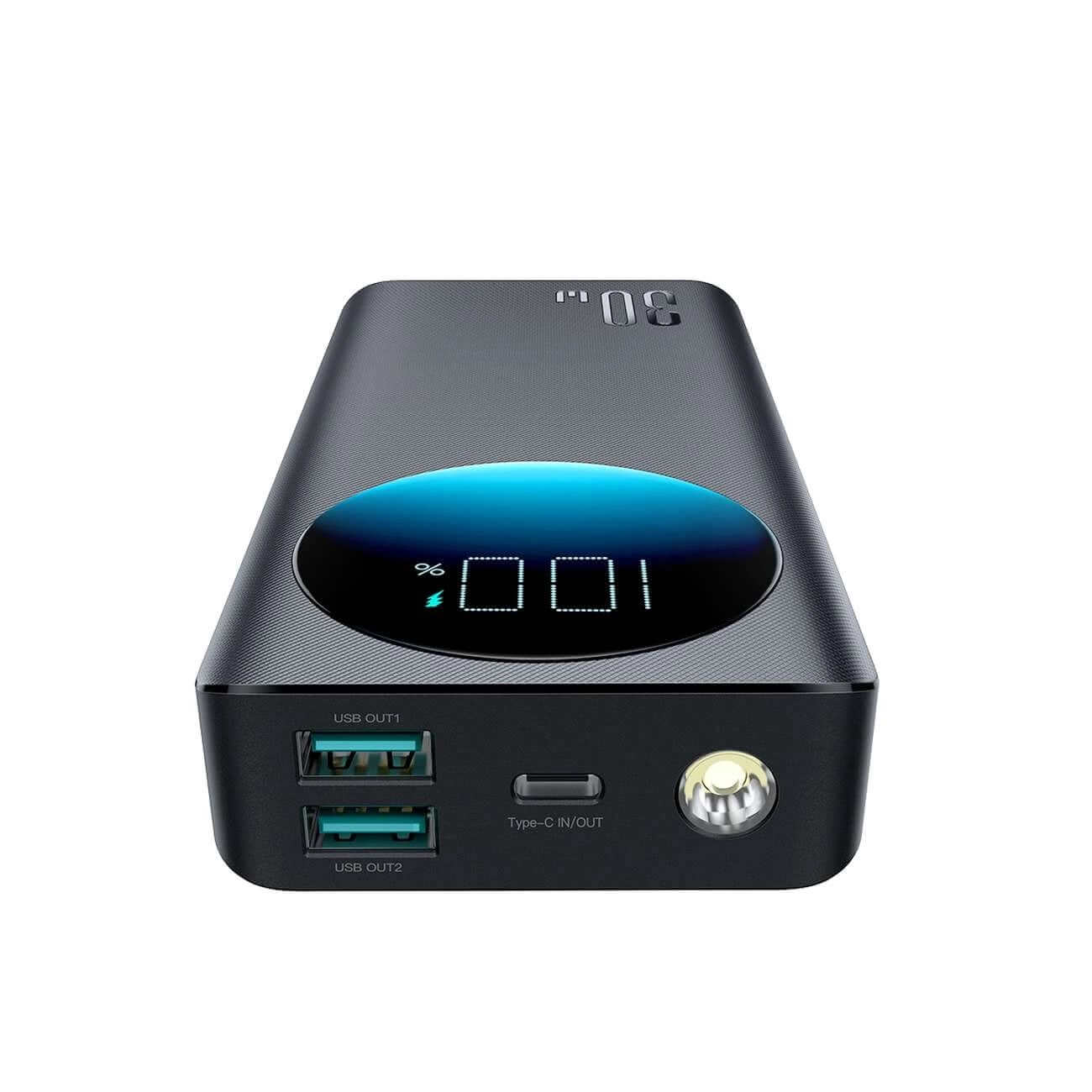 Joyroom JR-PBF03 PowerBank 30000mAH 30W με 2 θύρες USB και μια Θύρα Type-C και Καλώδιο USB to Type-C - Black