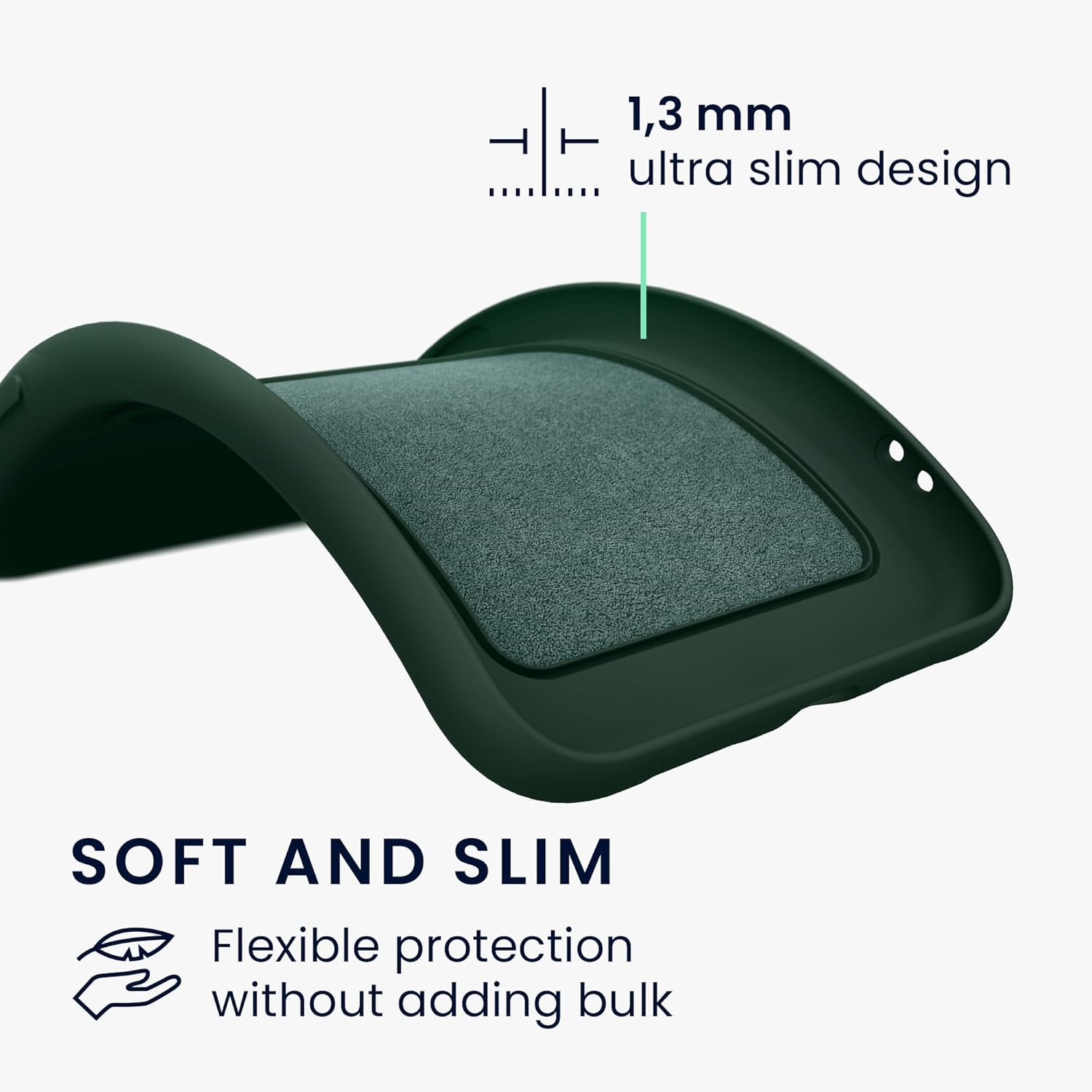 KW Samsung Galaxy S24 Θήκη Σιλικόνης TPU με Υποδοχή για Κάρτα - Dark Green