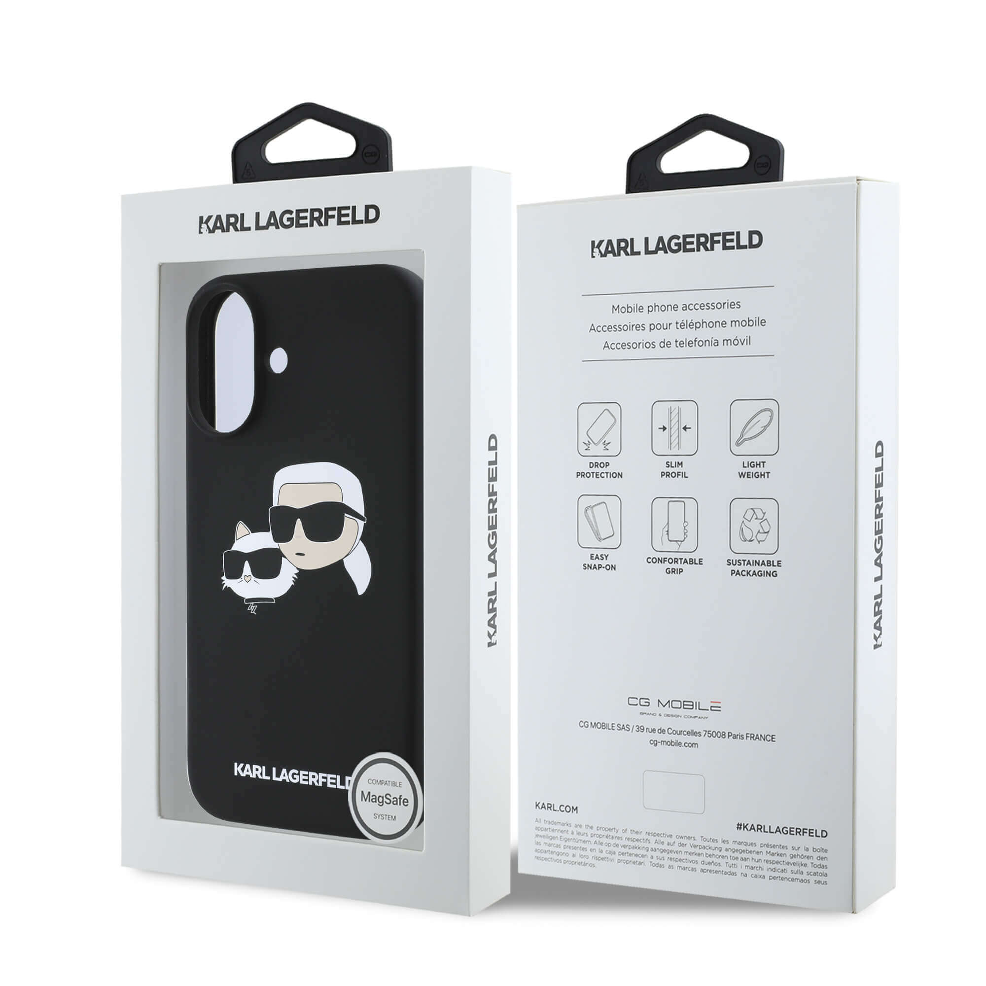 Karl Lagerfeld iPhone 16 - Silicone Double Heads and Circle - Σκληρή Θήκη Σιλικόνης με MagSafe - Beige - KLHMP16SSKCHTCE