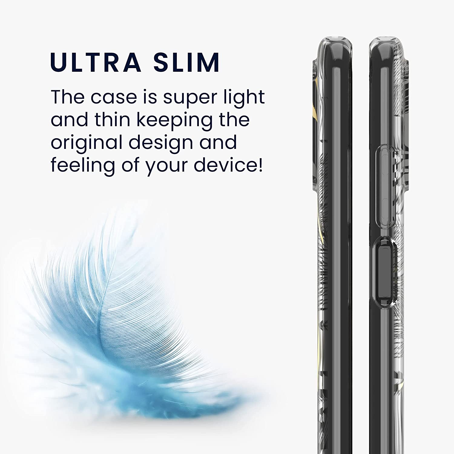 KW Xiaomi Redmi Note 10 5G / Poco M3 Pro 5G Θήκη Σιλικόνης TPU Design Palm Leaves - Yellow / Grey - Διάφανη - 54950.03