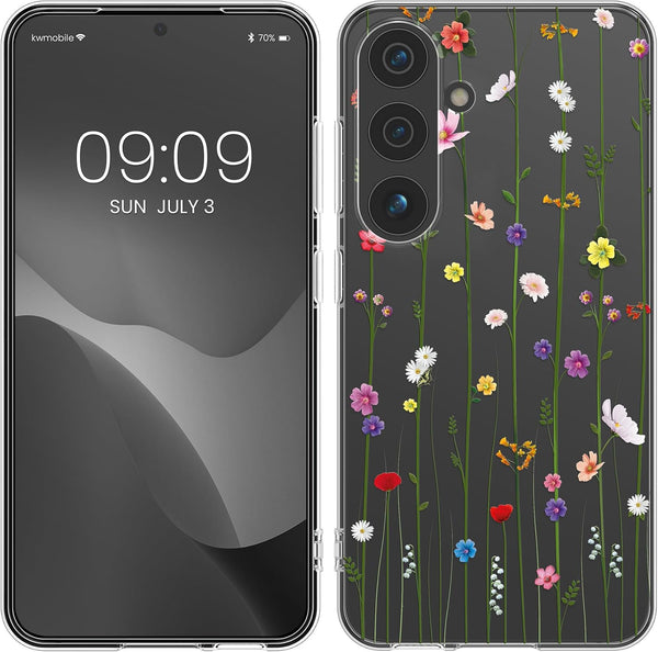 KW Samsung Galaxy S24+ Λεπτή Θήκη Σιλικόνης TPU - Design Wildflower Vines - Multicoloured / Διάφανη