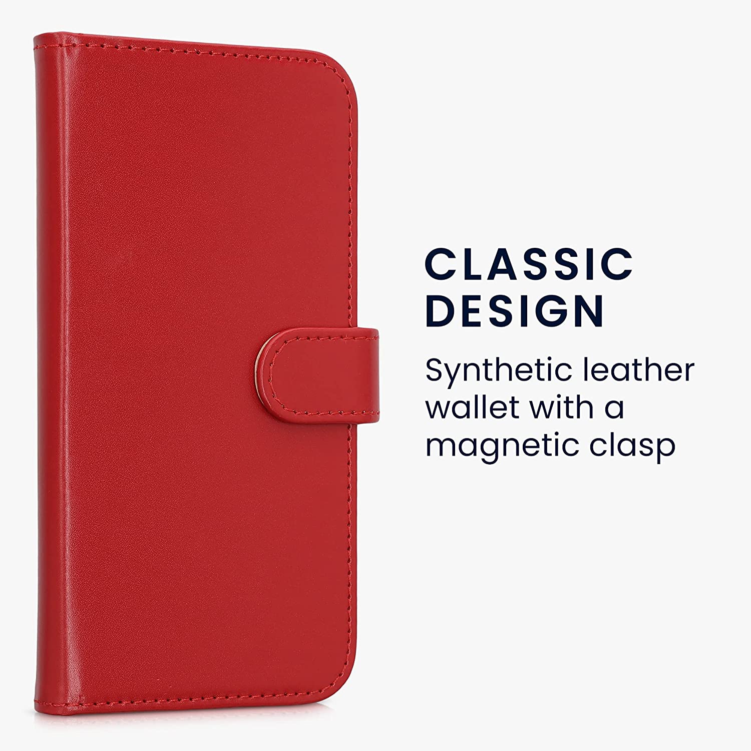 KW iPhone 14 Plus Θήκη Πορτοφόλι Stand - Red - 59213.09