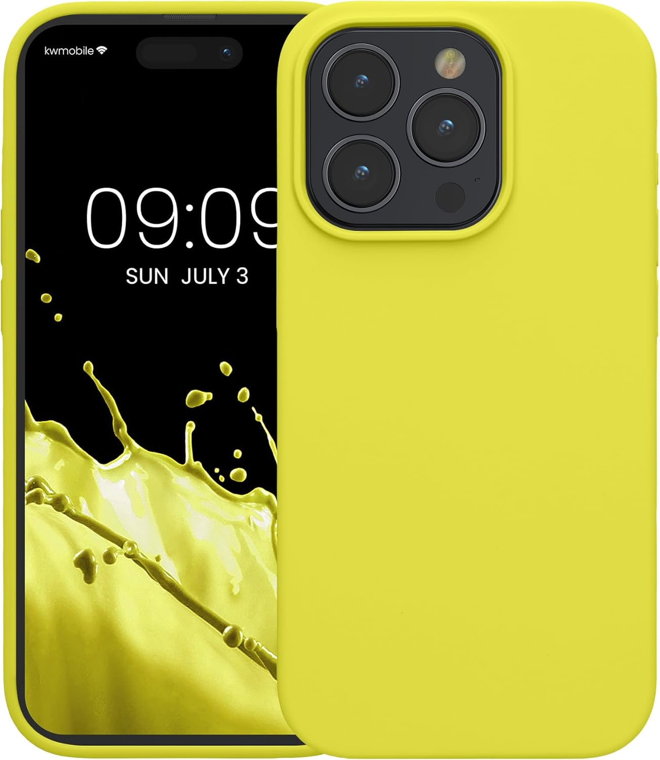 KW iPhone 15 Pro Θήκη Σιλικόνης Rubberized TPU - Lemon Yellow