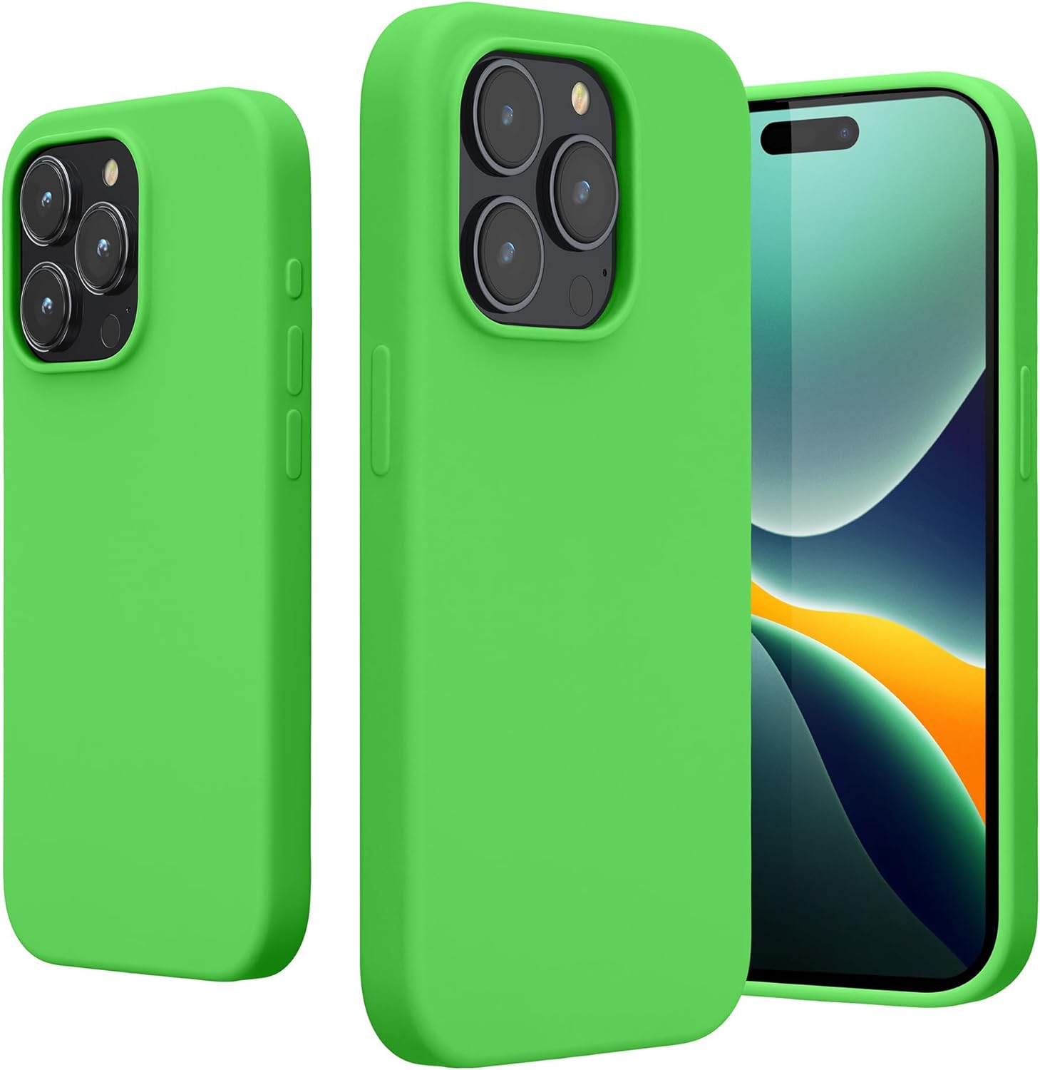 KW iPhone 15 Pro Max Θήκη Σιλικόνης Rubberized TPU - Lime Green - 61956.159