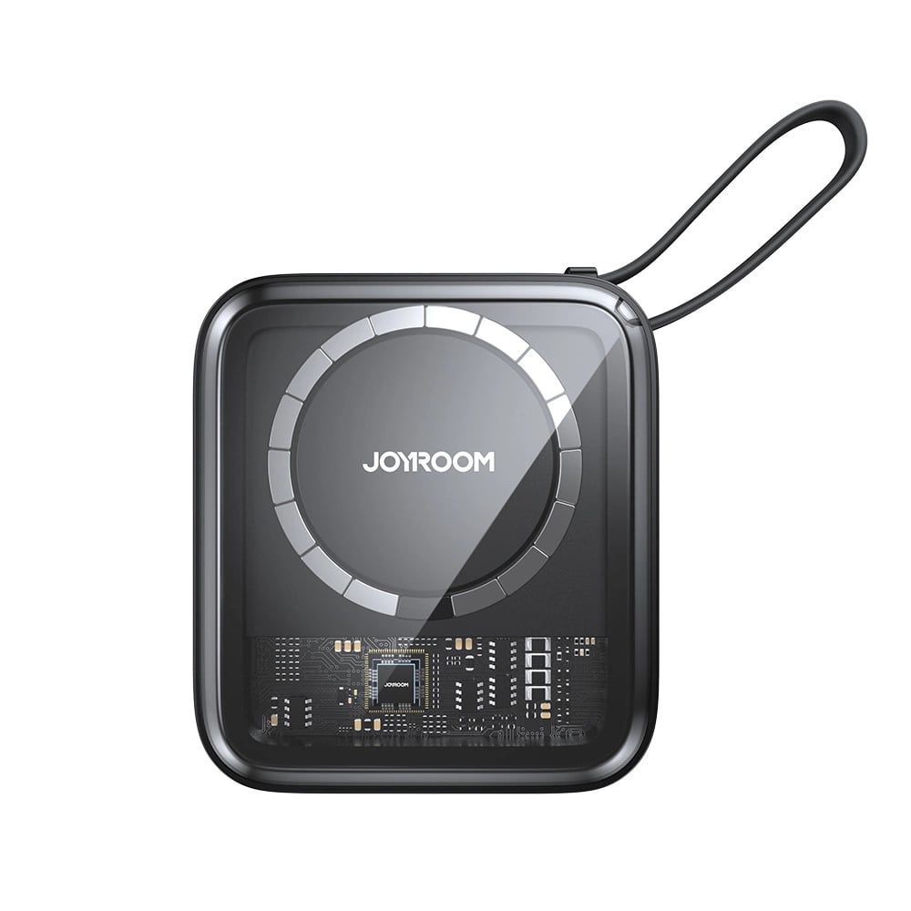 Joyroom JR-L007 Icy Series 22.5W Ασύρματο Power Bank με MagSafe 10000mAh με 1 Θύρα Type-C και Ενσωματωμένο Καλώδιο Lightning - Βlack