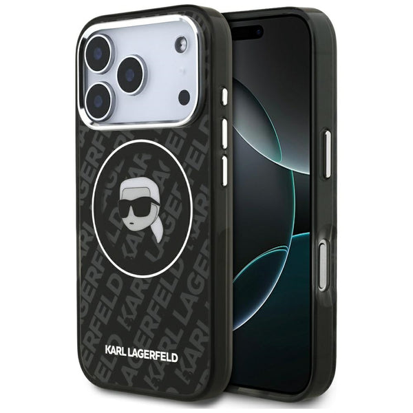 Karl Lagerfeld iPhone 17 Pro Max - IML Karl Head Logo MagSafe - Σκληρή Θήκη με Πλαίσιο Σιλικόνης - Black - KLHMP17XHMKBKHOK - likebrands.gr