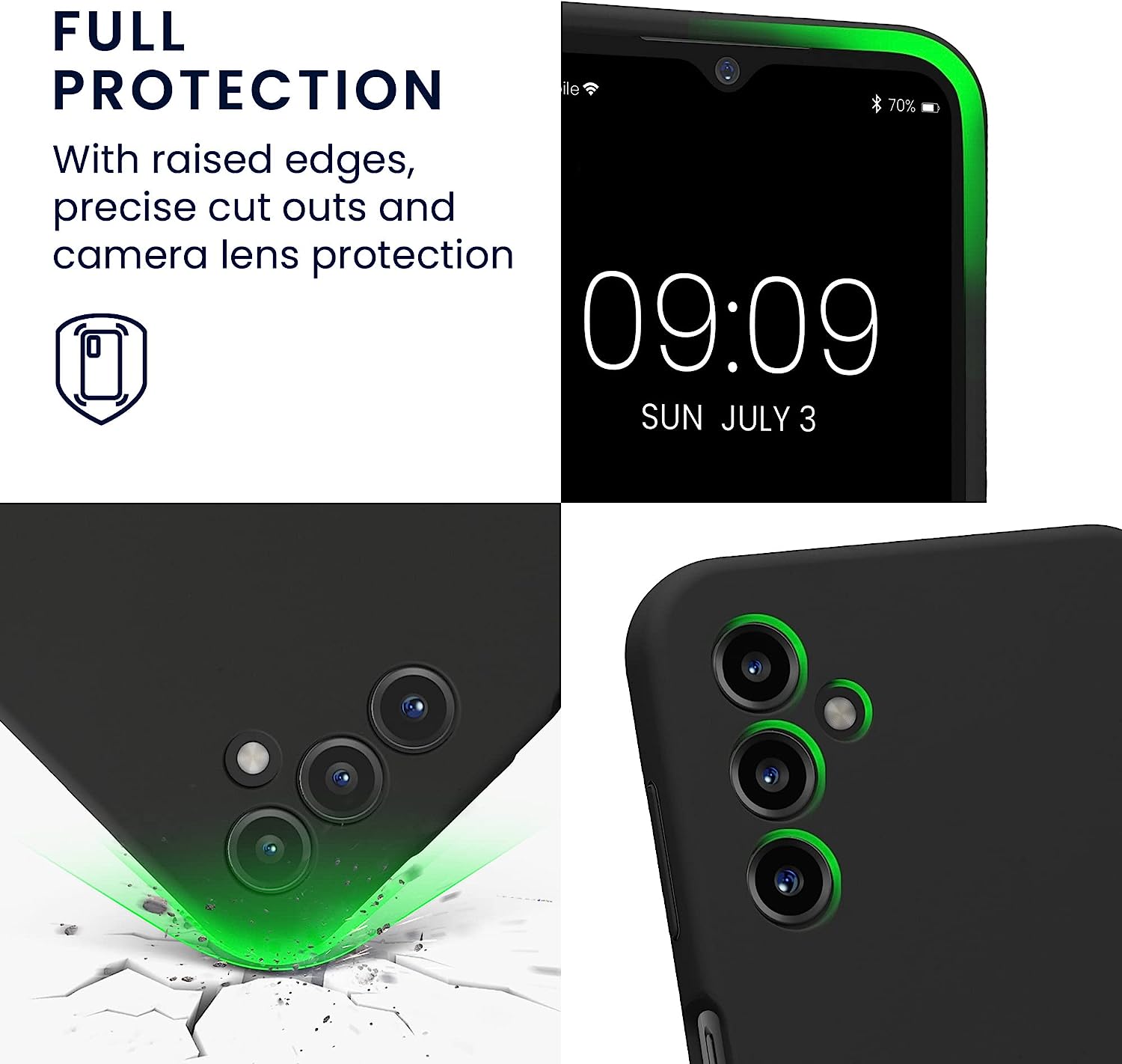 KW Samsung Galaxy A14 5G Θήκη Σιλικόνης Rubber TPU - Black Matte - 60808.47