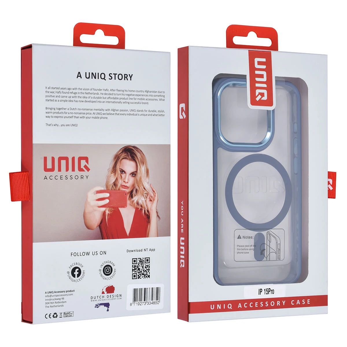 Tuniq iPhone 15 Pro - MagSafe Σκληρή Θήκη με Πλαίσιο Σιλικόνης - Μπλε / Διάφανη