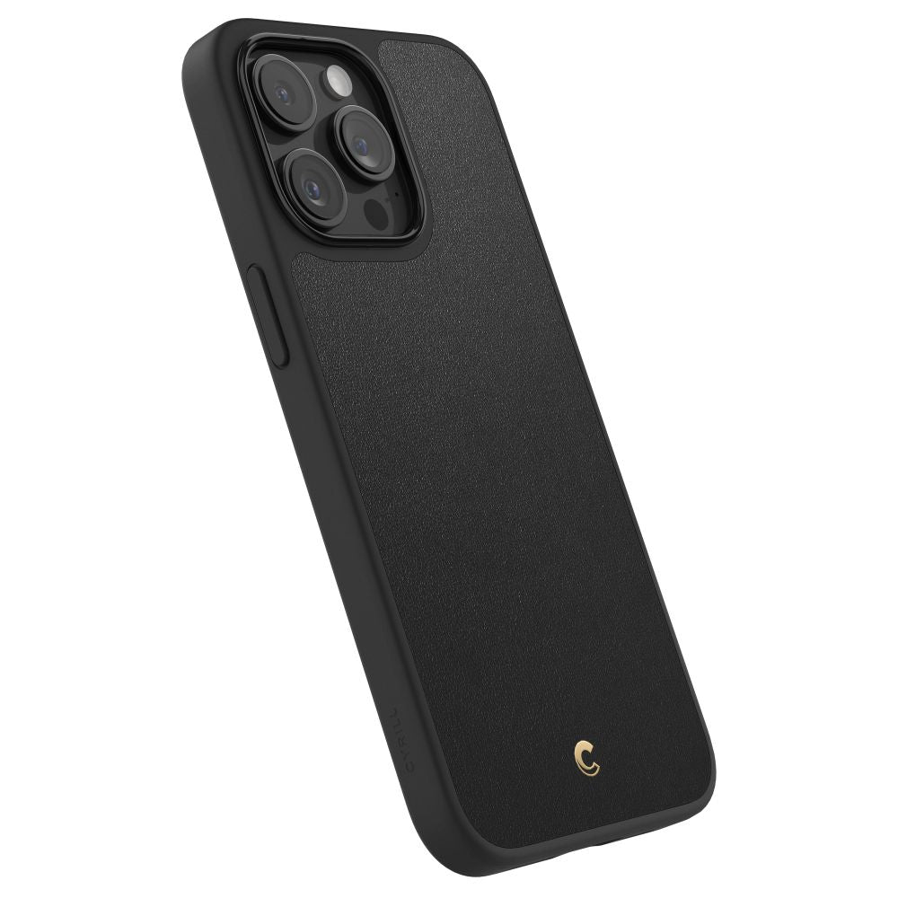 Spigen Cyrill iPhone 15 Pro Max Kajuk Mag Θήκη με Επένδυση Συνθετικού Δέρματος και MagSafe - Black
