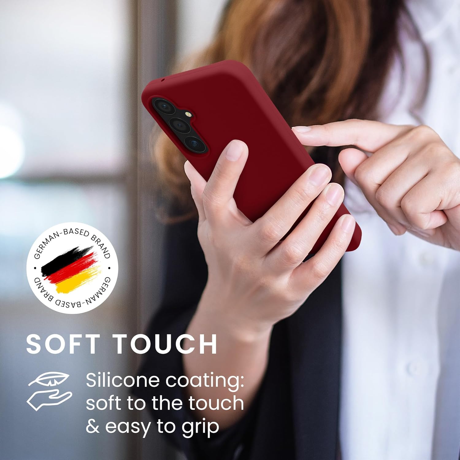 KW Samsung Galaxy A55 5G Θήκη Σιλικόνης Rubberized TPU - Rhubarb Red