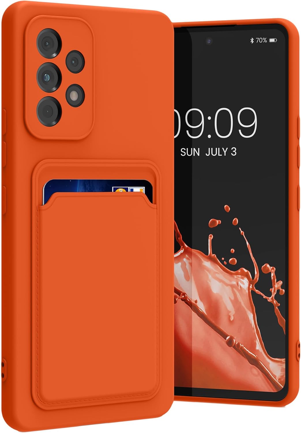 KW Samsung Galaxy A53 5G Θήκη Σιλικόνης TPU με Υποδοχή για Κάρτα - Orange