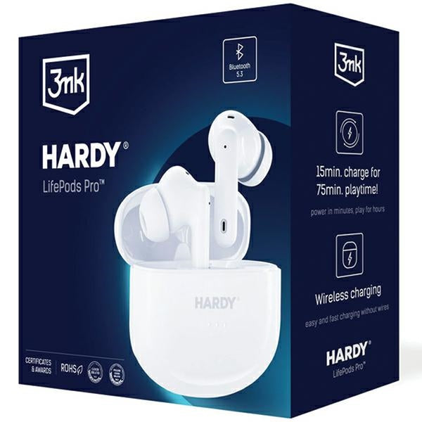 3MK Hardy LifePods Pro - Bluetooth 5.3 - Ασύρματα ακουστικά για Κλήσεις / Μουσική - White