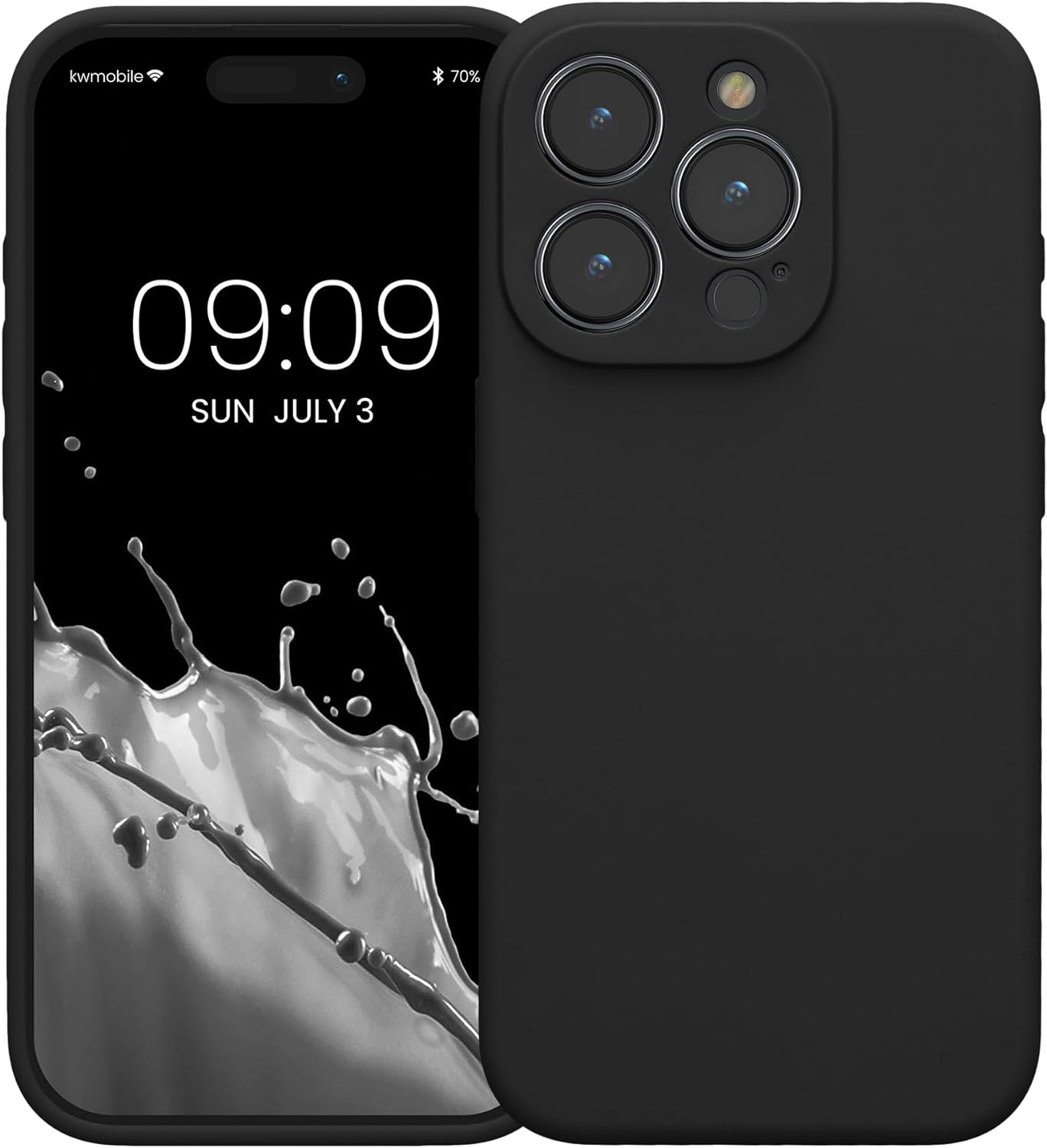 KW iPhone 15 Pro Θήκη Σιλικόνης Rubberized TPU - Black