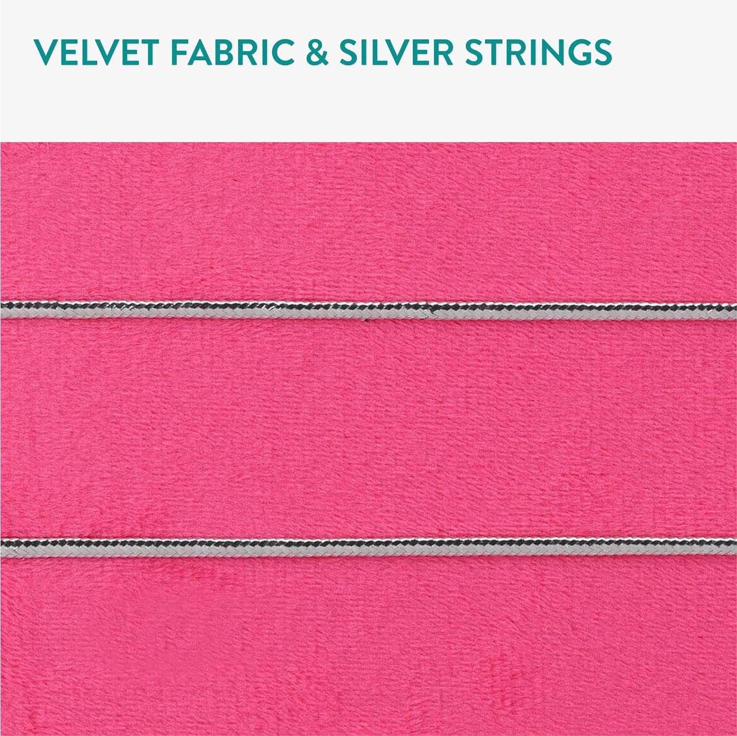 Navaris Πίνακας Ανακοινώσεων από Βελούδο - 44 x 30 cm - Bright Pink / Silver - 52630.1.238