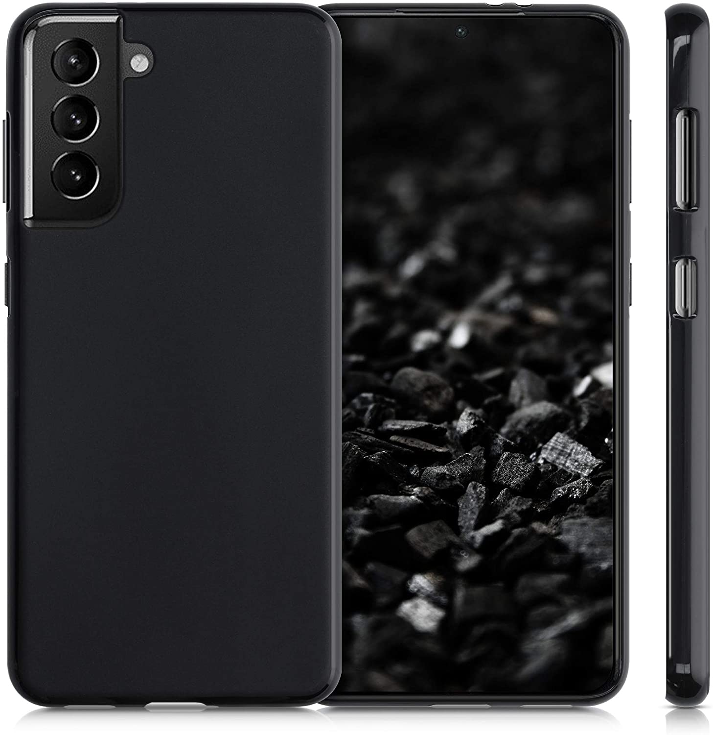 KW Samsung Galaxy S21 Θήκη Σιλικόνης TPU - Black Matte - 54055.47