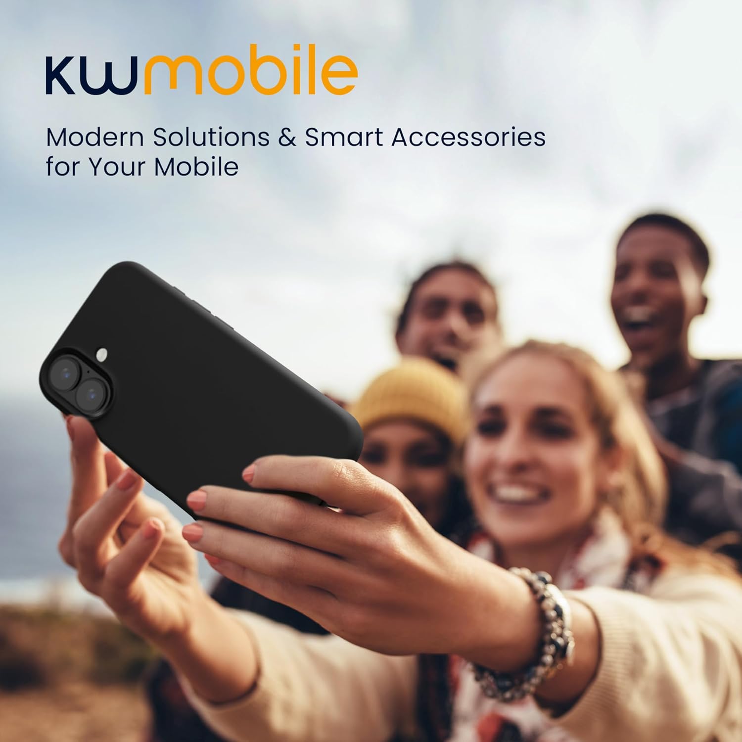 KW iPhone 16 Plus Θήκη Σιλικόνης Rubberized TPU - Black