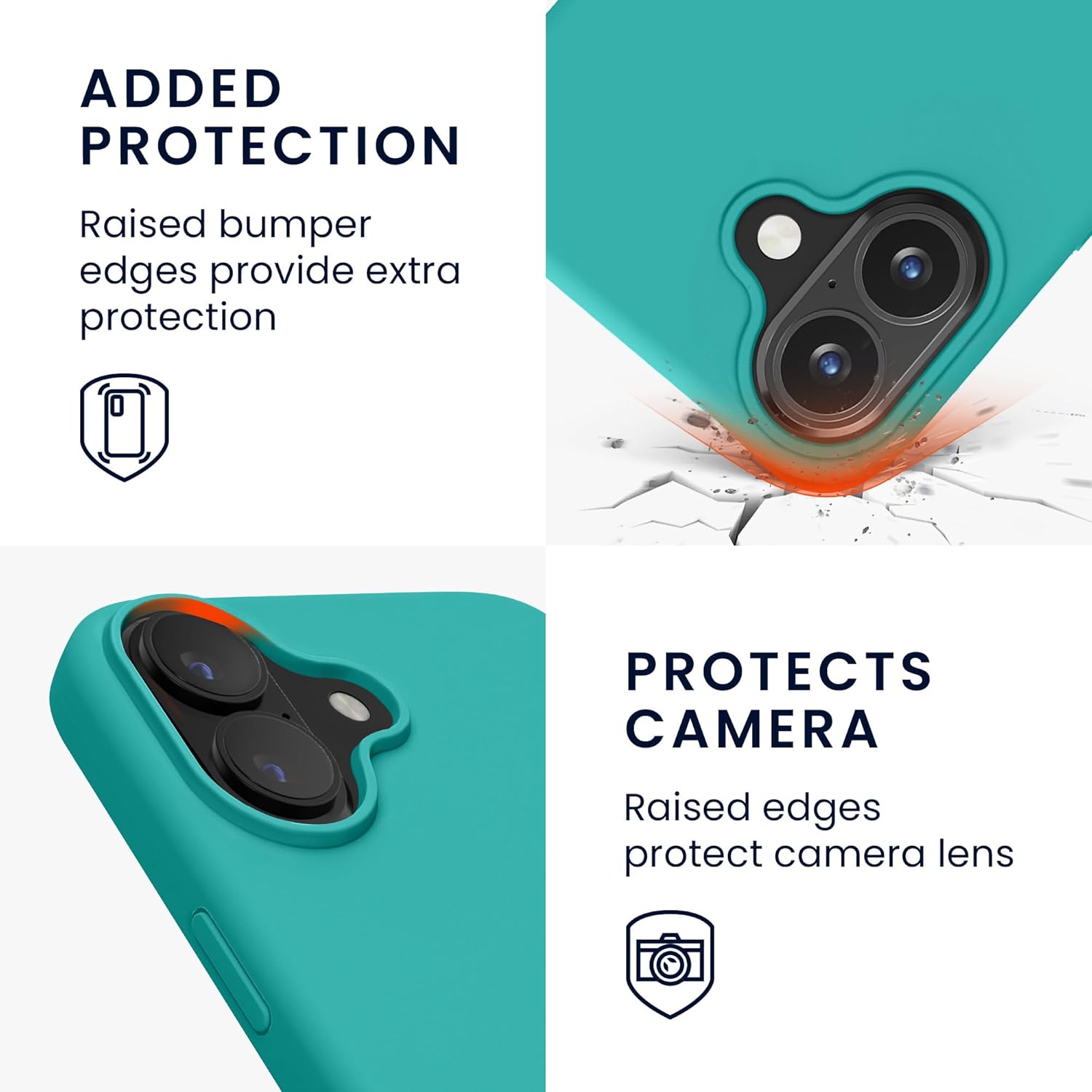 KW iPhone 16 Plus Θήκη Σιλικόνης Rubberized TPU - Turquoise