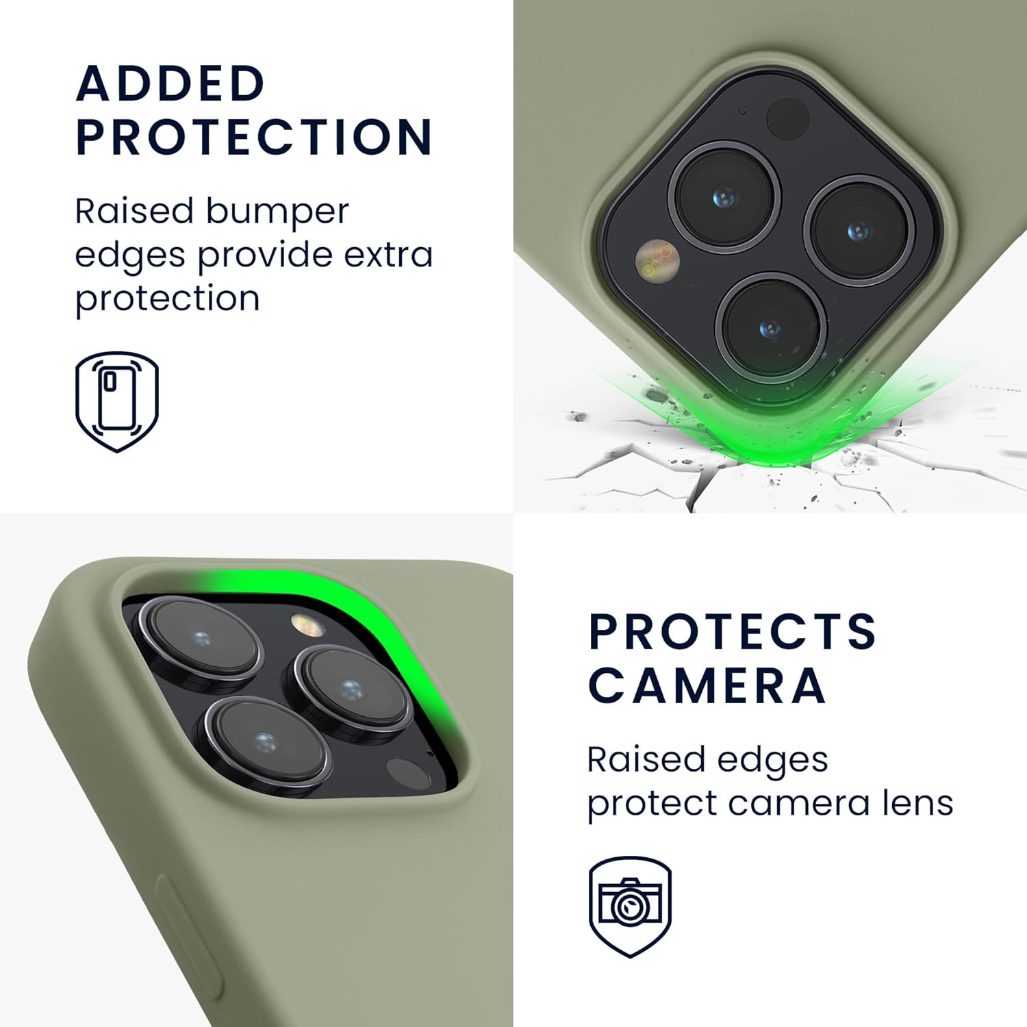 KW iPhone 15 Pro Max Θήκη Σιλικόνης Rubberized TPU - Grey Green