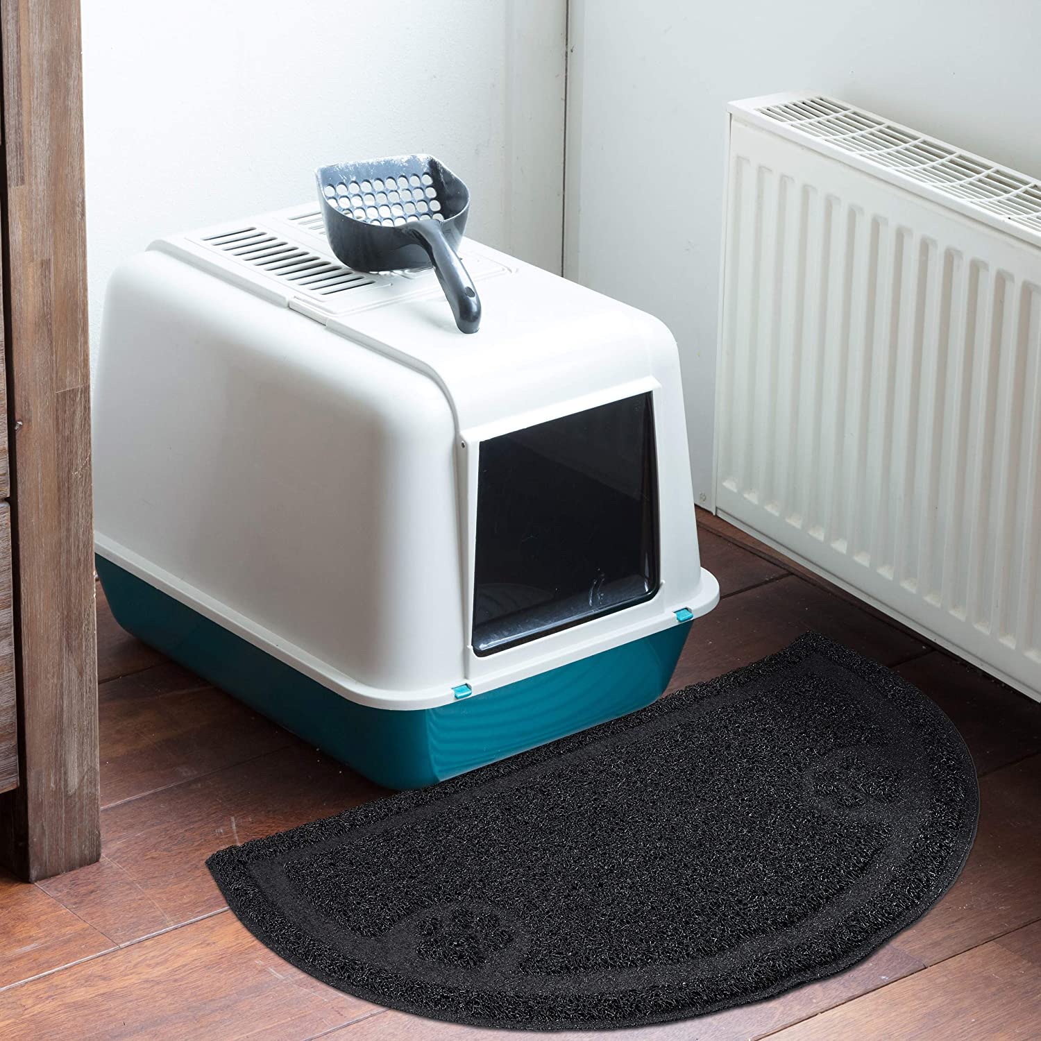 Relaxdays Χαλάκι PVC για την Είσοδο της Τουαλέτας - Black - 4052025910297