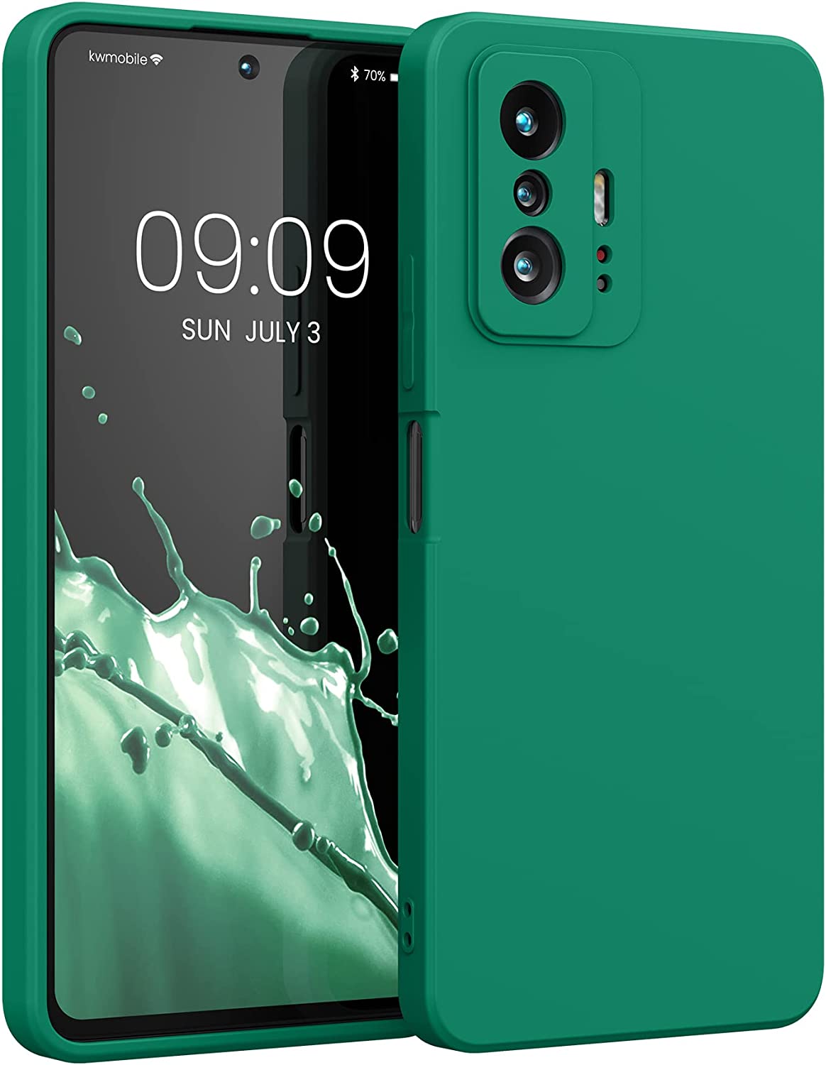 KW Xiaomi 11T / 11T Pro Θήκη Σιλικόνης Rubberized TPU - Emerald Green - 56573.142
