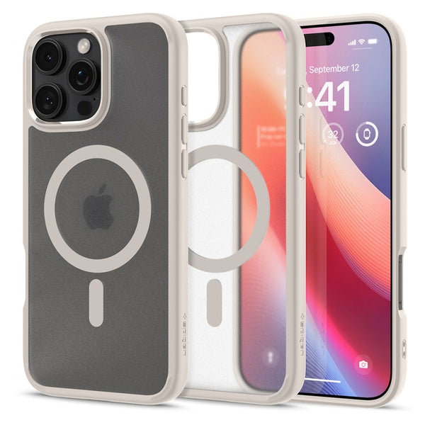 Spigen iPhone 16 Pro Max Ultra Hybrid Mag Σκληρή Θήκη με Πλαίσιο Σιλικόνης Και MagSafe - Frost Natural Titanium