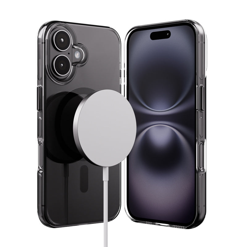 Crong iPhone 16 Clear Mag Pro - Σκληρή Θήκη με MagSafe - Black