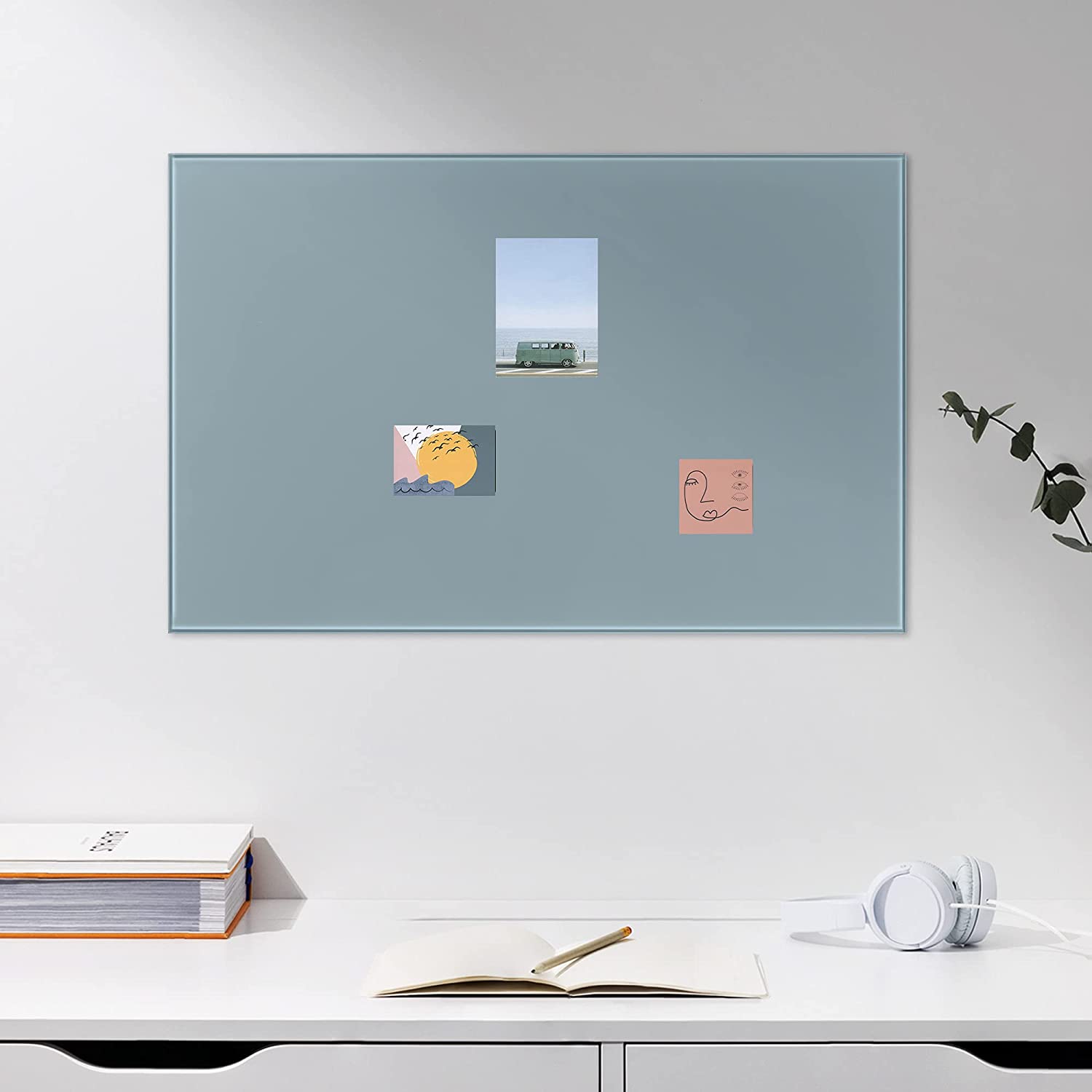 Navaris Μαγνητικός Γυάλινος Πίνακας - 60 x 40cm - Grey - 49647.22