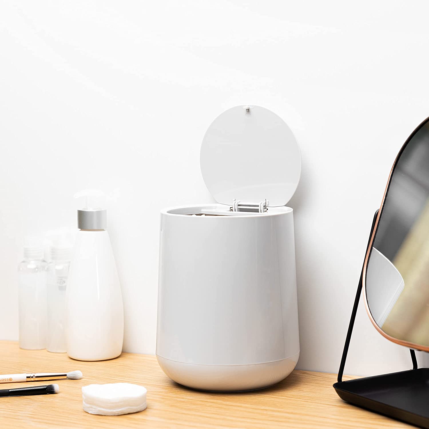 Navaris Μίνι Κάδος Απορριμμάτων Γραφείου με Καπάκι - Grey - 54187.22