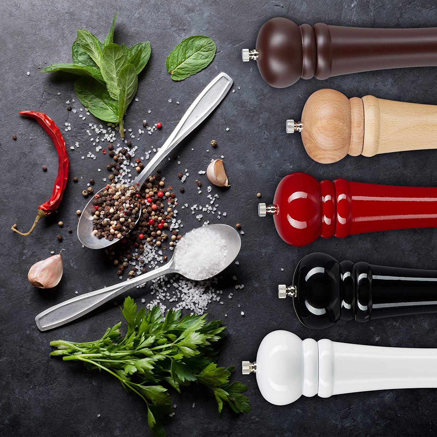 Relaxdays Ξύλινος Μύλος Πιπεριού - Natural - 4052025948344