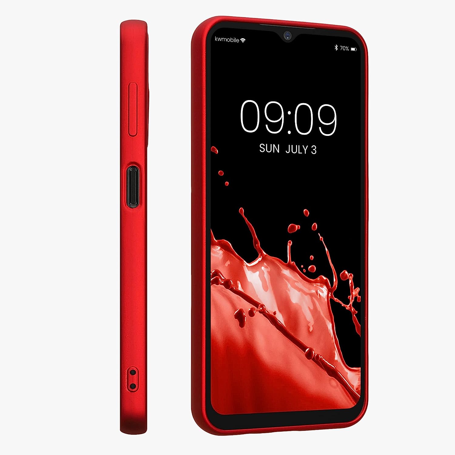 KW Samsung Galaxy A14 5G Θήκη Σιλικόνης TPU - Metallic Dark Red - 61163.36