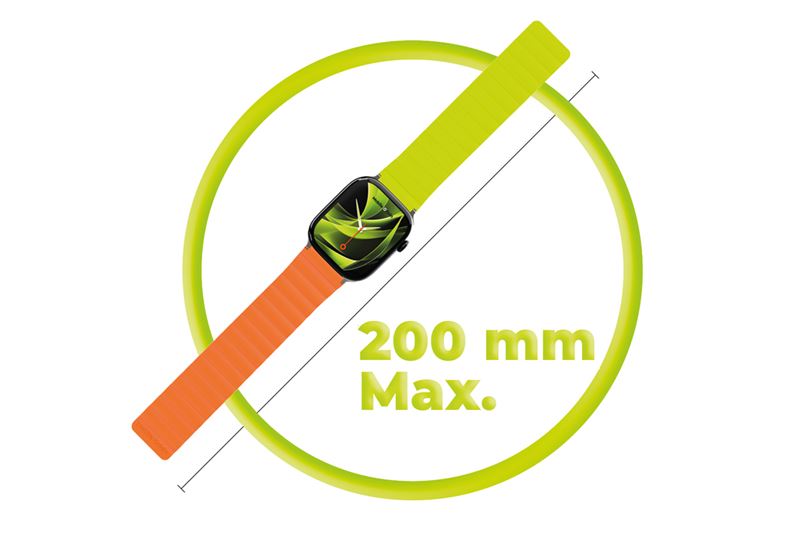 Mobile Origin Λουράκι Apple Watch 4/5/6/7/8/9/10/11 - SE (1/2/3) - Ultra (1/2/3) - 42/44/45/49mm Strap II Σιλικόνης - Orange / Green