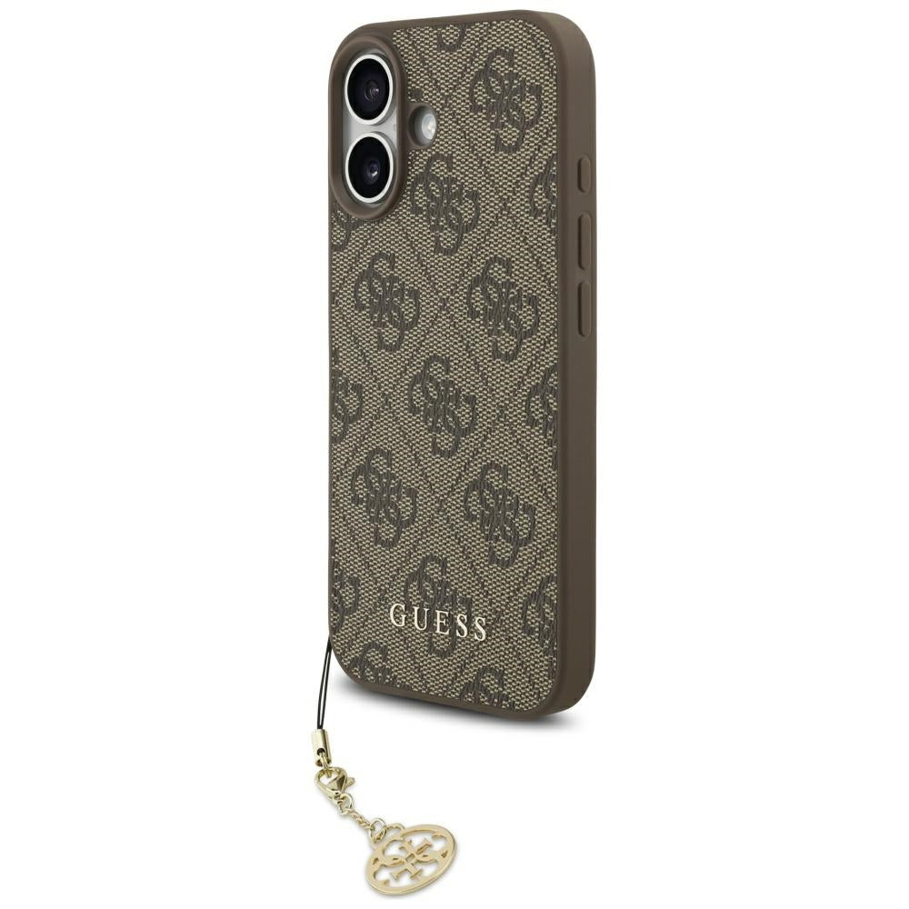 Guess iPhone 17 - 4G Charms Collection MagSafe - Θήκη με Επένδυση Συνθετικού Δέρματος - Brown - GUHMP17SGF4GCW